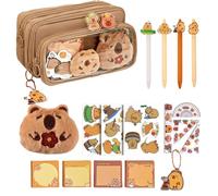 Générique Trousses Scolaires, Set De Pochettes À Crayons Mignonnes Capybara, Organisateur avec Bloc-Notes et Règles pour Écoliers Collégiens Salle de Classe Fête de Noël