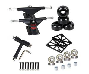 Générique Trucks de Roulements et kit de matériel pour Roues de - Cadre métallique Robuste, roulements Haute Performance, Roues de Skate en polyuréthane, kit de matériel pour Skateboards à