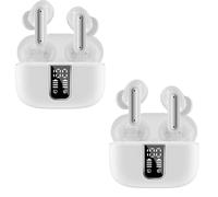 Générique True Wireless Earbuds, with Noise Cancellation and Charging Case, in Ear Earphones, with Noise Cancelling Mic, Bluetooth LED Display (White 2pcs)