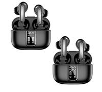 Générique True Wireless Earbuds, with Noise Cancellation and Charging Case, in Ear Earphones, with Noise Cancelling Mic, Bluetooth LED Display (Black 2pcs)