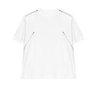 Générique Tshirt Homme 2026 T-Shirt D'Été Ample À Manches Courtes Et Fermeture Éclair en Métal pour Homme, Style Moto Décontracté Basique Mode Chemises