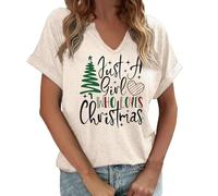 Générique Tshirt Manche Longue Femme T-Shirt à Manches Courtes imprimé Lettre,Haut décontracté pour Tous Les Jours(Beige,XL)