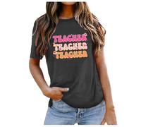 Générique Tshirt Manche Longue Femme T-Shirt décontracté et Polyvalent avec Lettres imprimées pour la journée des Enseignants de la Saison Scolaire(M)