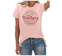 Générique Tshirt Noel Femme Manches Courtes Col Rond Imprime Letter Print Decontracte Ladies Women Crew Neck Casual T Shirt with Letter Print Comfortable All Top for Daily Wear(XXL)