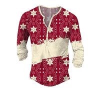 Générique Tshirt Noel - T-Shirt à Manches Courtes imprimé Arbre de Neige de Noël en Coton décontracté pour Hommes (Beige M)