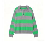Générique Tshirt Sport Femme- Tee Shirt Grande Taille Pull en Maille à Rayures Mignonnes Et Décontractées à Et Col Rond Basique