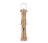 Générique Tube d'alimentation pour Oiseaux - Station pour Oiseaux De 47 Cm | Transparent, Résistant Aux Intempéries, Aux Écureuils, 6 Ouvertures d'alimentation, Design en Métal, pour Pinsons, per