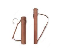 Générique Tube de Documents en Cuir véritable, étui de Transport de Stockage d'affiche de Plan résistant à l'humidité avec bandoulière for Artistes, étudiants(56.5cm/22.2in)