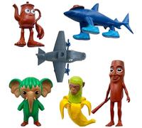 Générique Tung Tung Tung Sahur Figuren,Tralalero Tralala Figure,Italian Brainrot Figures,Desk Decorations Gifts for Colleagues and Friends (6pcs)