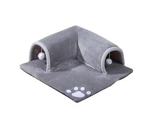 Générique Tunnel de Jeu pour Chat avec Jouet Suspendu, Grotte pour lit pour Chat,Jouet Tube pour avec Une Balle Suspendue - Tunnel de Jeu interactif Portable pour, pour Chien, cochons d'Inde, PE