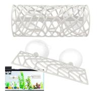 Générique Tunnel pour Poisson Combattant - Kit de Hamac et Cachette d'Aquarium | Grotte Creuse Sûre en ABS avec Ventouses | Accessoires de Réservoir pour Petits Poissons et Crevettes
