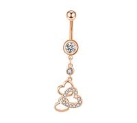 Générique Turban Africain Acier Anneaux Ventre Nombril Bouton Piercing Nombril Bouton Or Amour Corps Chaîne de corps Ouvert Sexy Pour Homme (Rose Gold, One Size)