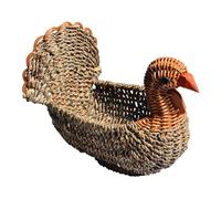 Générique Turkey Basket - Rattan 20cm, Hand Woven, Fruit Container | Candy Holder, Snack Organizer, Desktop Tray For Vegetables, Bread, Crackers, Chips, Table, Shelf, Entryway, Easter, Holiday, Party