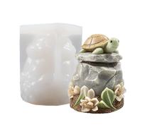 Générique Turtle Candle Mold - Easy Portable Cute Crafts Tool | 3D Turtle Rock Mold | for Soap Candles Plaster Casting Decoration Flowerpot Vase Home House Indoor