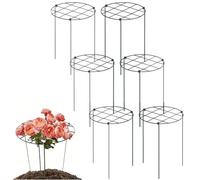 Générique Tuteurs pour Plantes, Lot de 6 Cage et Support pour Pivoine Plante de Support Anneaux en Métal, Tuteur pour Plantes Grimpantes avec Pieds pour Pivoine, Rose, Tomate, Orchidée (Carré)