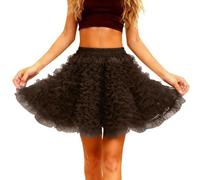 Générique Tutu Adulte Grande Taille,Jupe De ScèNe éLéGante à Trois Volants pour La Danse Contemporaine avec Un Design à éTages Et Une Fluidité De Mouvement Jupe Adulte (Coffee M)