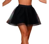 Générique Tutu Adulte Grande Taille,Jupe De ScèNe éLéGante à Trois Volants pour La Danse Contemporaine avec Un Design à éTages Et Une Fluidité De Mouvement Jupe Adulte (Black One Size)