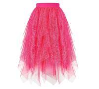 Générique Tutu Adulte Grande Taille,Jupe Midi éLéGante à Volants Et Ourlet Transparent LéGèRe Et Fluide IdéAle pour Les SoiréEs DéContractéEs Et Les Occasions SpéCiales (M)