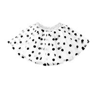 Générique Tutu Adulte,Jupe Mini éLéGante à Pois Style Ballet avec Tulle Superposé IdéAle pour La Danse Les Spectacles Et Les FêTes (White One Size)