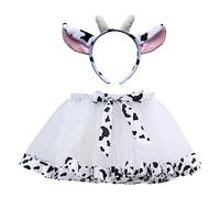 Générique Tutu Danse Classique Fille Ensemble Jupe Bandeau, Costume Ballet Élégant Fête, Tenue Spectacle Enfant Mignonne, Vêtement Récital Doux(White, 6-8 Years)