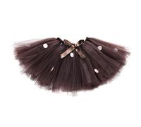 Générique Tutu Danse Classique Fille Jupe Bouffante Pois, Costume Spectacle Enfant Rétro, Tenue Fête Carnaval Mignonne, Bas Récital Tulle Doux(Coffee, 0-2 Years)