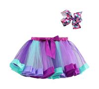 Générique Tutu De Danse Classique pour Fille Taille Elastique Classique Mini Jupes avec Hairbow Princesse Tutu Filles Fête Anniversaire Party Soirée Costume Élégant Festives Ballet Danse Fancy Dress