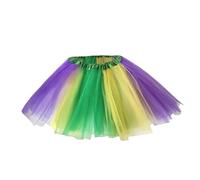 Générique Tutu Femme 3 Couches Tulle - Jupe Ballerine Adulte Adolescent Totem Rétro Années 80 - Jupe en Résille Patchwork Multicolore Sexy Costume pour Fête Halloween Carnaval