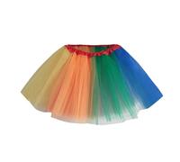 Générique Tutu Femme 3 Couches Tulle - Jupe Ballerine Adulte Adolescent Totem Rétro Années 80 - Jupe en Résille Patchwork Multicolore Sexy Costume pour Fête Halloween Carnaval