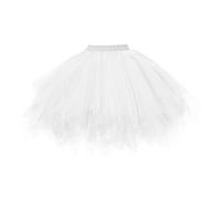 Générique Tutu Femme Costume Carnaval Femme Jupe Jupe Classique Élastique Dress Vintage Bouffante Jupes Volants Christmas Dress Fête pour Les Dîners Beige One Size