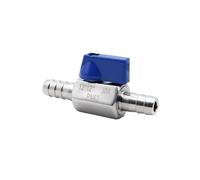 Générique Tuyau barbe Mini robinet à tournant sphérique de qualité sanitaire 304 en acier inoxydable 7mm 8mm 10mm 12mm gaz eau huile tuyau peau Joint Micro(10mm x 10mm,Stainless Handle)
