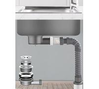 Générique Tuyau de vidange d'évier de Cuisine, clapet Anti-Retour Anti-Odeur intégré, Tuyau Extensible permettant de Gagner de l'espace avec raccord de trop-Plein(100cm/39in)