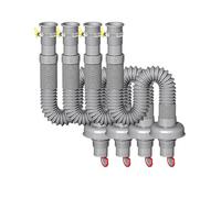 Générique Tuyau de vidange Flexible, Tuyau d'évier Extensible for Cuisine, Salle de Bain, Tube de Siphon ondulé for lavabos, cuves à Linge, Tube d'égout Facile à Installer(Grey,4pcs)