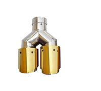 Générique Tuyau d'échappement 1 Pièce Embout D'échappement Double Sortie Silencieux Queue Universelle Mise Niveau Tuyaux Acier Inoxydable Gorge Voiture extrémité(1PC Left in60-out89)