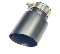 Générique Tuyau d'échappement 1 Pièces Accessoires Voiture en Acier Inoxydable Système D'échappement Universel Tuyau Queue Gorge Simple Pointe Silencieux Droite(70mm-101mm)