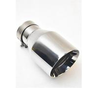 Générique Tuyau d'échappement Embout D'échappement 2.5 Pouces Entrée 4 Sortie 7. "de Long 304 en Acier Inoxydable Bouche Inclinée Double Couche De Tuyau Do(IN51-OUT76MM)