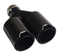 Générique Tuyau d'échappement Embout Silencieux Double Sortie Acier Inoxydable Embouts D'échappement Universels Aspect Carbone Tuyaux D'extrémité pour BMW Série(Left Inlet 51mm)
