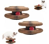 Générique Twisty Paws Cat Toy, Accordion Foldable Interactive Scratcher with Ball, Modular Design for Play & Rest, Fun Scratch & Lounge Toy for Cats of