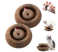 Générique Twisty Paws Cat Toy, Scratching Cat Toys, Magic Organ Cardboard Cat Toy, Foldable Magnetic Cardboard Cat Scratcher with Ball, Honeycomb Interactive Cat Toys for Indoor Cats (2pcs)
