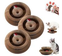 Générique Twisty Paws Cat Toy, Scratching Cat Toys, Magic Organ Cardboard Cat Toy, Foldable Magnetic Cardboard Cat Scratcher with Ball, Honeycomb Interactive Cat Toys for Indoor Cats (3pcs)