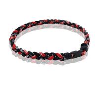 Générique Two Color Three Braided Rope Baseball Necklace, Tornado Design Baseball Necklace with Number Pendant for Boys and Athletes (Black-Red,Black numbers)