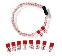 Générique Two Color Three Braided Rope Baseball Necklace, Tornado Design Baseball Necklace with Number Pendant for Boys and Athletes (Red-White,Black numbers)