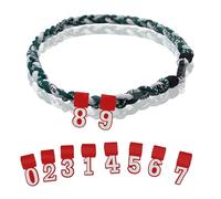 Générique Two Color Three Braided Rope Baseball Necklace, Tornado Design Baseball Necklace with Number Pendant for Boys and Athletes (Green-White,No numbers)