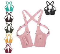 Générique Two-Compartment Crossbody Chest Bag,Adjustable Strap Anti-Theft Pack for Hiking,Daily Travel Essentials Organizer (Pink)