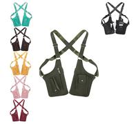 Générique Two-Compartment Crossbody Chest Bag,Adjustable Strap Anti-Theft Pack for Hiking,Daily Travel Essentials Organizer (Green)