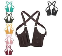 Générique Two-Compartment Crossbody Chest Bag,Adjustable Strap Anti-Theft Pack for Hiking,Daily Travel Essentials Organizer (Brown)