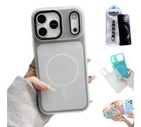 Générique Two-Layer Matte Jelly Case for IPhone 17 16 15 14 Pro Max, 2-in-1 Dual Layer Contrast Color Soft Silicone Cover,Magnetic Shock-Absorbing Slim Translucent Back Case (Black,14Plus)