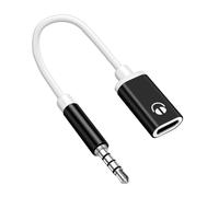 Générique Type C Audio Adapter - Flat Female Adapter, Sound Transmitting with Stable Connection, Call Handling, Stereo Cord, Tech Accessory for Connecting Headphones to Smartphones and Car Systems