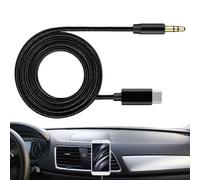 Générique Type C Audio Cable, 3.5mm Stereo Cord, Aluminum Alloy Connector, Flame-Retardant Shielded Wire, Car Computer Phone Headset Use, 39 Inches, Black, 1 Piece, 1m/3.3 Feet, Dc3.5v