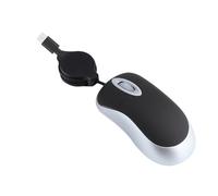Générique Type-c Corded Mouse Retractable Cable Small Mouse 1000DPI Optical Travel Mouse PC Desktop Notebook (Black)