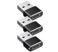 Générique Type-C to USB Adapter 3-Pack Compact Converter, Male Type C to USB Female Alloy Fast Charging Data Transfer Adapter for Laptop, Charger
